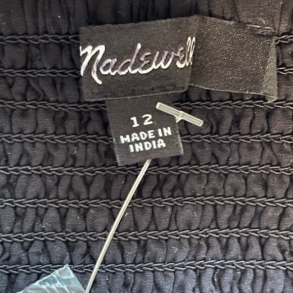 Madewell NWT 100% Linen Sweetheart Bralette Size 12 in True Black - Picture 7 of 8